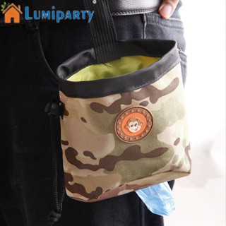 Lumiparty กระเป๋าคาดเอว ผ้าออกซ์ฟอร์ด 600d แบบหูรูด สําหรับใส่อาหารสัตว์เลี้ยง สุนัข