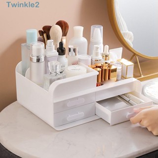 Twinkle กล่องลิ้นชักเก็บเครื่องสําอาง ขนาดใหญ่ 2 ชั้น 3 ชั้น สีชมพู และสีเขียว สําหรับบ้าน