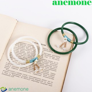 Anemone สร้อยข้อมือหยก อินเทรนด์ สร้างสรรค์ ดอกไม้ สไตล์มินิมอล สไตล์ประจําชาติ จีน เครื่องประดับ สําหรับเด็กผู้หญิง