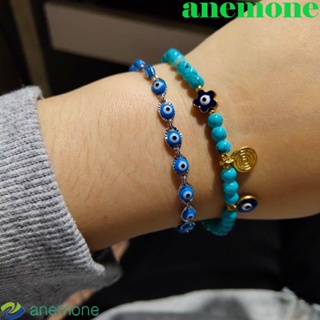 Anemone สร้อยข้อมือ จี้รูปตาปีศาจ ดอกไม้ แฮนด์เมด สไตล์เกาหลี