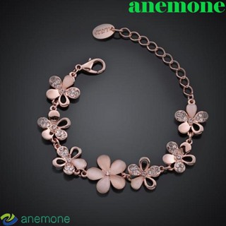 Anemone สร้อยข้อมือ จี้ดอกไม้ สีชมพู 1 ชิ้น