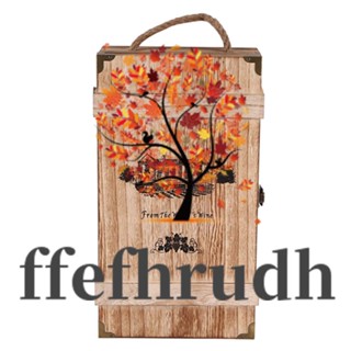 Ffefhrudh กล่องไม้เก็บขวดไวน์แดง 2 ช่อง สไตล์วินเทจ สําหรับปาร์ตี้วันเกิด คริสต์มาส