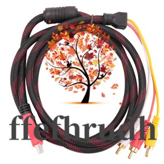 Ffefhrudh สายเคเบิลอะแดปเตอร์แปลงเสียงวิดีโอ 5 ฟุต HDMI เป็น 3-RCA AV สําหรับ HDTV