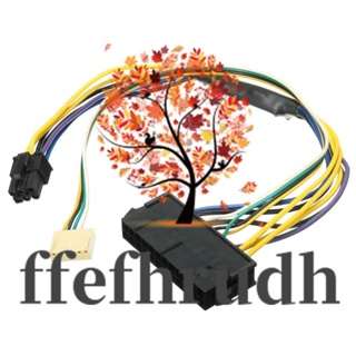 Ffefhrudh ATX PSU สายเคเบิลพาวเวอร์ 24P เป็น 6P สีดํา สําหรับเมนบอร์ดเซิร์ฟเวอร์ HP Z220 Z230 SFF