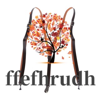 Ffefhrudh สายเอี๊ยมหนังเทียม ปรับได้ สีกาแฟ