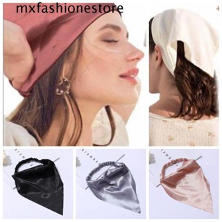 Mxfashione ผ้าโพกหัวผ้าซาตินทรงสามเหลี่ยมหลากสีสําหรับผู้หญิง