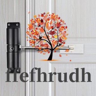 Ffefhrudh ที่ปิดประตูอัตโนมัติ โลหะผสมสังกะสี ปรับได้ สีดํา สําหรับครัวเรือน