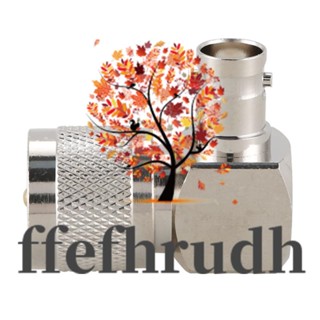 Ffefhrudh อะแดปเตอร์เชื่อมต่อ UHF PL259 PL-259 ตัวผู้ เป็น BNC ตัวเมีย มุมขวา สีเงิน