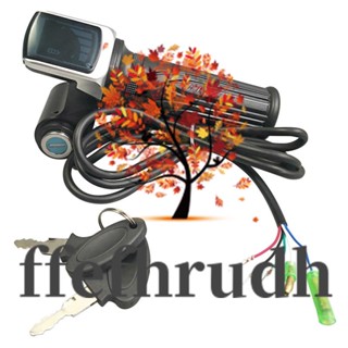 Ffefhrudh คันเร่งบิดจักรยานไฟฟ้า 36V หน้าจอ LCD