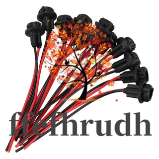 Ffefhrudh ซ็อกเก็ตโคมไฟ ฐานแก้ว สีดํา T10 W5W 168 194 DIY 10 ชิ้น