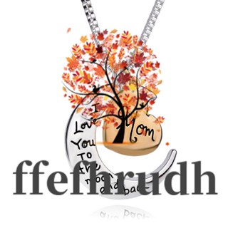 Ffefhrudh สร้อยคอ จี้รูปหัวใจ ตัวอักษร I Love You To The Moon ของขวัญวันแม่ แฟชั่นสําหรับผู้หญิง