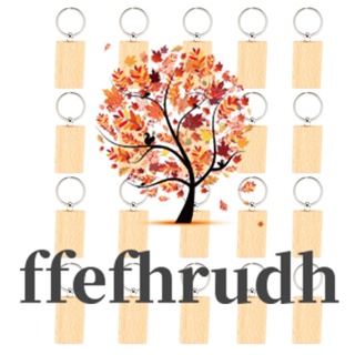 Ffefhrudh พวงกุญแจแท็กไม้เปล่า ทรงสี่เหลี่ยมผืนผ้า สีเหลือง Diy 20 ชิ้น