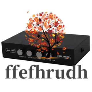 Ffefhrudh ใหม่ล่าสุด ฮับกล่องสวิตช์แยก แชร์ USB ขนาดเล็ก 4 พอร์ต สําหรับเครื่องพิมพ์