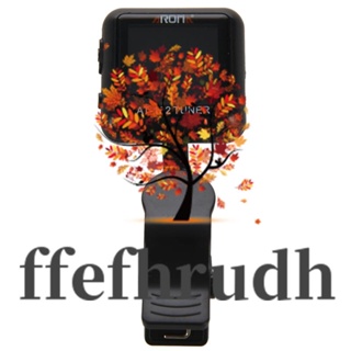 Ffefhrudh Aroma At-102 จูนเนอร์หน้าจอสี พร้อมแบตเตอรี่ในตัว สาย Usb สีดํา สําหรับกีตาร์ เบส อูคูเลเล่