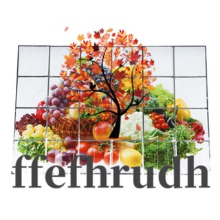 Ffefhrudh สติกเกอร์วอลเปเปอร์ ลายกระเบื้อง มีกาวในตัว ป้องกันน้ํามัน ขนาด 60x90 ซม. สําหรับตกแต่งห้องครัว