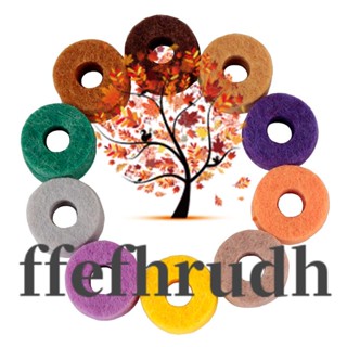 Ffefhrudh แผ่นรองฉาบฉาบ ทรงกลม แบบนิ่ม สุ่มสี สําหรับกลองชุด 10 ชิ้น ต่อแพ็ค