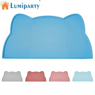 Lumiparty แผ่นรองจาน ชามอาหาร ซิลิโคน กันน้ํา กันลื่น แบบพกพา สําหรับสัตว์เลี้ยง สุนัข แมว