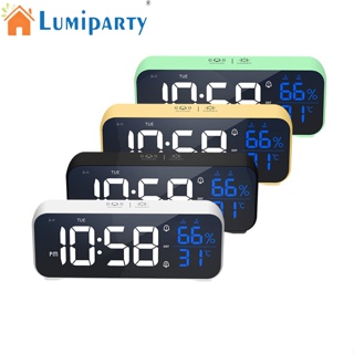 Lumiparty นาฬิกาปลุกดิจิทัล Led ปรับความสว่างได้ 12 24 ชั่วโมง สําหรับห้องนอน บ้าน สํานักงาน