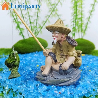 Lumiparty ประติมากรรมเรซิ่น รูปคนแก่ สําหรับตกแต่งตู้ปลา