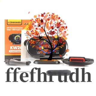 Ffefhrudh KONNWEI KW206 เครื่องวัดความเร็วน้ํามันเชื้อเพลิงดิจิทัล OBD2 HUD สําหรับรถยนต์