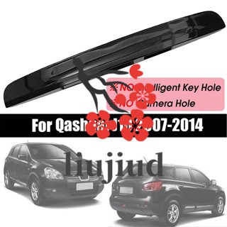 Liujiud ฝาครอบมือจับฝากระโปรงหลัง สีดํา สําหรับ Nissan Qashqai J10 2007-2014(ไม่มี I-Key และรูกล้อง) Type 1