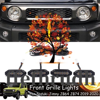 Ffefhrudh ไฟกระจังหน้า LED สีเหลืองอําพัน สีขาว สําหรับ Suzuki Jimny JB64 JB74 2019 2020 2021