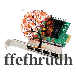 Ffefhrudh อะแดปเตอร์การ์ดเครือข่าย PCIE PCI-E X1 4 พอร์ต สําหรับเราเตอร์ แบบนิ่ม