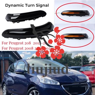 Liujiud ไฟเลี้ยวไดนามิก LED ติดกระจกมองข้าง สําหรับ Peugeot 208 2008-2020 Citroen C3