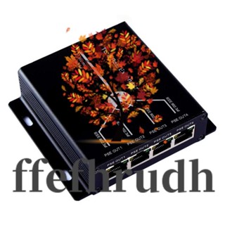 Ffefhrudh ตัวขยายสัญญาณกล้อง 4 พอร์ต IEEE802.3Af POE สําหรับกล้อง IP ขยายระยะ 120 ม. พร้อมพอร์ต LAN 10 100Mbps 4 POE