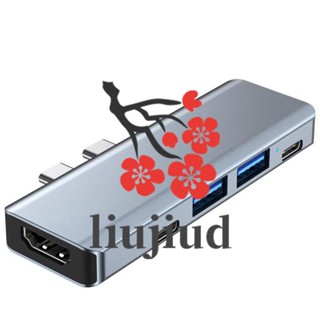 Liujiud อะแดปเตอร์ฮับ USB Type C เป็น HDMI MST 4K USB C สําหรับ Macbook Pro Air Apple คอมพิวเตอร์