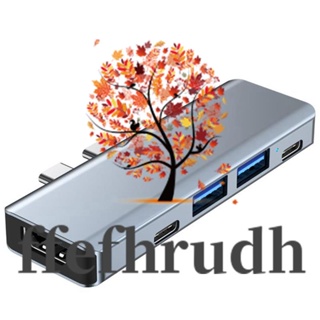 Ffefhrudh อะแดปเตอร์ฮับ USB Type C เป็น HDMI MST 4K USB C สําหรับ Macbook Pro Air Apple คอมพิวเตอร์