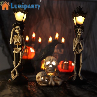 Lumiparty โคมไฟ Led รูปหัวกะโหลก โครงกระดูก เรืองแสง สําหรับตกแต่งบ้านผีสิง ปาร์ตี้ฮาโลวีน