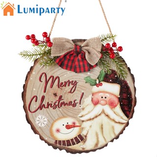 Lumiparty ป้ายไม้ ทรงกลม ประดับโบว์ Welcome สําหรับแขวนตกแต่งประตูบ้านฟาร์ม คริสต์มาส