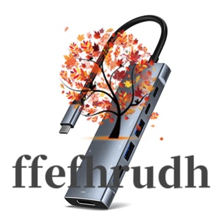 Ffefhrudh 9 in 1 ฮับ USB 3.0 Type C USB C สําหรับแล็ปท็อป PC Mac Pro Macbook Pro พร้อมอะแดปเตอร์เสียง HDMI PD SD TF 3.5 มม.