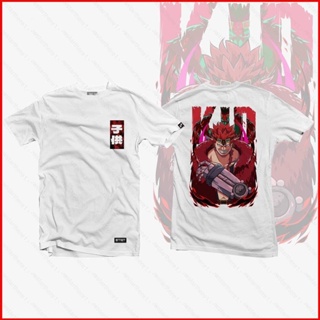 Ere1 เสื้อยืดแขนสั้นลําลอง ทรงหลวม พิมพ์ลายกราฟฟิค One Piece Eustass สไตล์ฮาราจูกุ พลัสไซซ์ สําหรับเด็กผู้ชาย และผู้หญิง