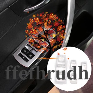 Ffefhrudh สติกเกอร์ติดขอบปุ่มยกกระจกหน้าต่างรถยนต์ สําหรับ BMW X3 E83 2006-2010 4 ชิ้น ต่อชุด