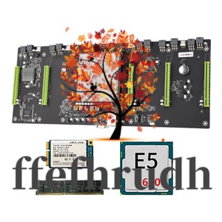 Ffefhrudh ETH79-X5B เมนบอร์ดขุดเหมือง BTC พร้อม CPU E5 2620+8G DDR3 RAM+128G SSD LGA2011 80 มม. PCIE 16X SATA2.0+MSATA สําหรับ 3060 3080