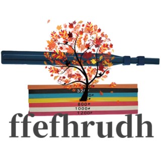 Ffefhrudh หินลับมีด เซรามิค ไฟเบอร์ 100x4 x 1 มม. 7 ชิ้น พร้อมที่จับ 1 ชิ้น