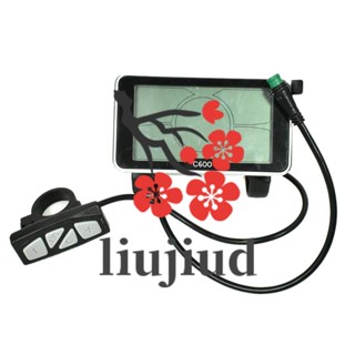 Liujiud โปรโตคอล 5S 24V 36V 48V LCD C600 หน้าจอขนาดใหญ่ 4 นิ้ว พร้อมตัวเชื่อมต่อ กันน้ํา สําหรับรถจักรยานไฟฟ้า