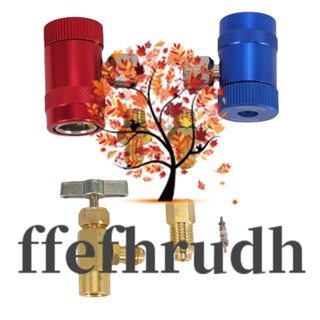 Ffefhrudh R1234YF ก๊อกน้ําปิดผนึกในตัว พร้อมอะแดปเตอร์ถัง R134A และข้อต่อ R1234 สําหรับเกจวัดมดตู้เย็น A/C