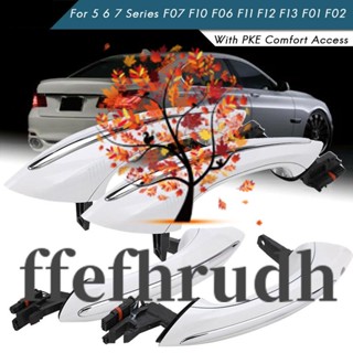 Ffefhrudh ชุดมือจับประตูรถยนต์ ด้านนอก ด้านนอก สีขาว สําหรับ BMW 5 6 7 Series F07 F10 F11 F06 F12 F13 F01 F02 F03 4 ชิ้น