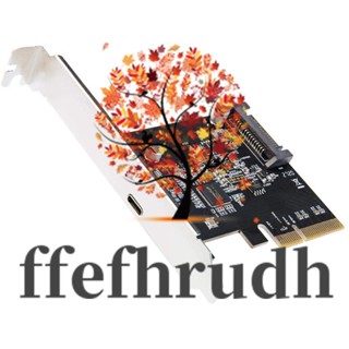 Ffefhrudh IOCREST การ์ดต่อขยาย USB 3.2 PCI-E 4X เป็น USB3.2 Gen2 X2 Type-C 20Gbps SATA Powered ASMedia ASM3242