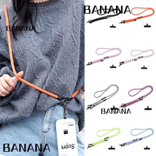 Banana1 สายคล้องโทรศัพท์มือถือ ไนล่อน ปรับได้ 7 มม. กันหาย สําหรับผู้หญิง