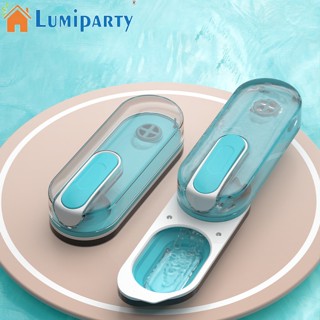 Lumiparty ขวดน้ําดื่ม แบบพกพา พับได้ กันรั่ว หลากสี พร้อมสายคล้อง สําหรับสัตว์เลี้ยง สุนัข