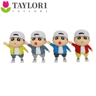 Taylor1 โมเดลฟิกเกอร์ PVC รูปชินจัง ของเล่นสําหรับเด็ก 4 ชิ้น ต่อชุด