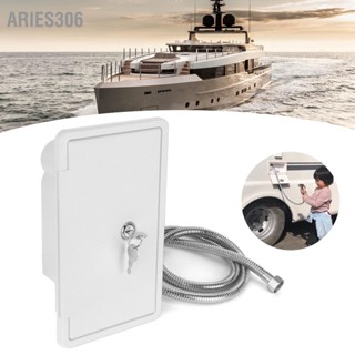 Aries306 RV ภายนอกชุดฝักบัวอาบน้ำ Dual วาล์วความร้อนเย็นควบคุมคู่พร้อมท่อโลหะสเปรย์หัวล็อคคีย์ 1/2in