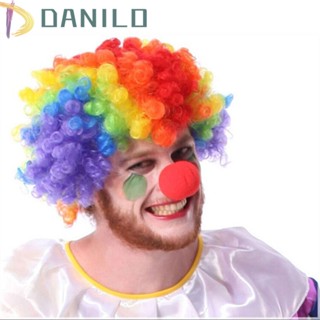 Danilo วิกผมคอสเพลย์ ตัวตลก หยักศก ฟองน้ํา หลากสี อุปกรณ์เสริม สําหรับผู้ใหญ่