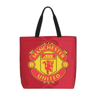 Manchesters United กระเป๋าถือ กระเป๋าสะพายไหล่ ทรงโท้ท มีซิป จุของได้เยอะ พร้อมช่องใส่ของ สําหรับสตรี