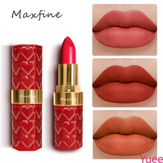 Maxfine ลิปสติก 18 สี Matte Matte Non-stick Cup ลิปสติกไม่ซีดจาง yuee