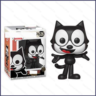 Ye FUNKO POP Felix the Cat โมเดลฟิกเกอร์ Q Version Black Cat ของเล่นสําหรับเด็ก เก็บสะสม ของขวัญ